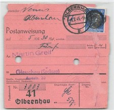 891797) SBZ Postanweisung mit