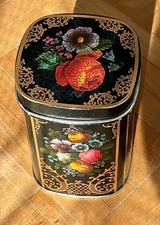 Alte Dose , Blechdose , Teedose , 7 cm x 7 cm x 10,5 cm