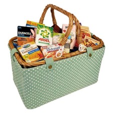 Einkaufskorb Tragekorb mint gefüllt Zubehör für Kaufmannsladen Kinder Korb Weide