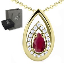 Echter Rubin Edelstein Kette