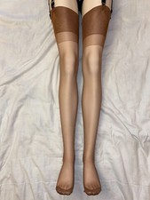 Rose Sakura Strapsstrümpfe mit Naht und Lochrand Hochferse Nahtstrümpe