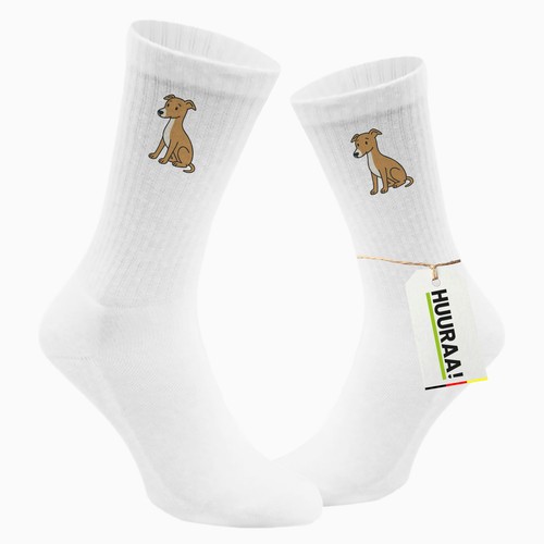 Unisex socken whippet comic - whippet,