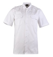 Diensthemd weiß kurzarm Tunnel Schulterklappe Feuerwehr Pilothemd Bundeswehr US