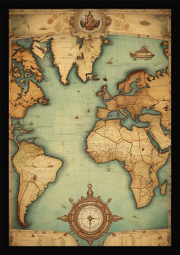 Vintage karte wandbild anmutig - vintage,