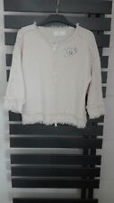 NICE CONNECTION Strickjacke beige Strass Schmetterling Fransen Gr. 42 *neu*