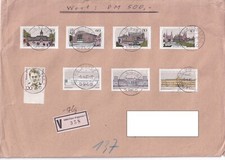 Wertbrief 1988 DM 500 – 750 Jahre Berlin + Bauwerke + Hannah Arendt – sauber ges