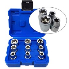 SATRA 9 tlg 1/2" Steckschlüssel Satz E-Torx E10 - E24 Aussen Torx Nüsse KFZ