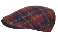 Schiebermütze blau kariert warme FLATCAP, Wintermütze Schurwolle