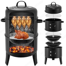 3 in 1 Räucherofen Räuchertonne Räucherschrank Grill Ofen Smoker mit Thermometer