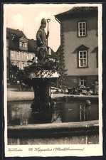 Kölleda, St. Wippertus, Marktbrunnen, Ansichtskarte 1934 