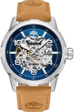 Timberland TDWGE0041801 Herren Uhr Analog Skeleton 5ATM Edelstahl Leder Silber