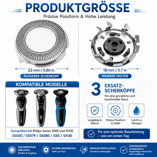 Ersatzscherköpfe - 3x,