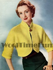 Strickmuster Vintage Damen 50er Jahre Bolero Jacke.