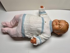 Antike große Puppe Wackel- und Schlafaugen mit Geräusch – Vintage 70er Jahre