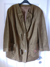 Damen Trachtenjanker - Leder? - braun- Gr. 48 - NEU