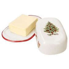 Maestro Natale Butterdose mit Deckel für 250g Butter-Teller Keramik Weihnachten 