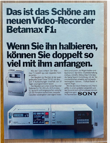Sony betamax videorecorder - sony,