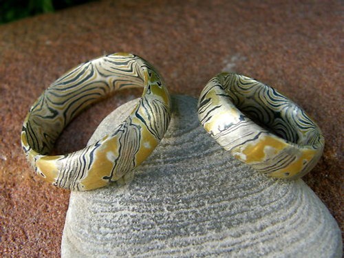 Trauringe mokume gane gold 900 - gane,