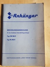 IFA Bedienungsanweisung Zweiseiten-Hydraulik-Kippanhänger HW HL 80.11