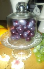 Glashaube mit Fuß Haube Dose Cloche Glaskuppel Glasglocke Shabby Glas Glocke