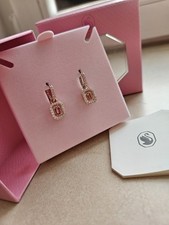 Swarovski roségoldfarbene Ohrhänger mit rosa Kristall, UVP 129Euro