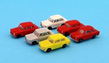 Konvolut Trabant Trabbi (6 Stück) 1:87 + Bügel für Dahmer Autotransportwagen H0