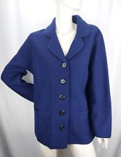 YOUR SIXTH SENSE Damen Blazer Jacke Langarm  Walkstoff 100 % Wolle Gr. XXL Blau