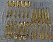 SBS Besteck Solingen 23 24 Karat hartvergoldet 6 Personen  30 Teilig K10