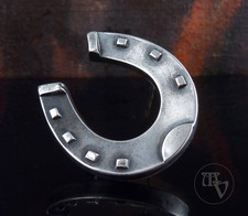 Antikes Glück! Große Hufeisen Brosche min. 800 Silber um 1900 Hohl gearbeitet