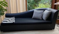 Chaiselongue Sofa schwarzes Rattan