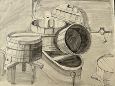 KOHLE ZEICHNUNG AUF PAPIER