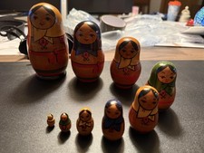 Russische Matroschka - Babuschka - 9-teilig  - handbemalte Holzarbeit