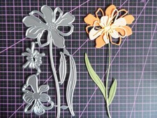 Stanzschablone, hübsche, filigrane mehrtlg. Blume , 3 D ,, Glückwünsche.