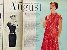 altes Burda Modeheft Nr. 8  / 1958 mit Schnittmuster, tolle Mode der 50er Jahre
