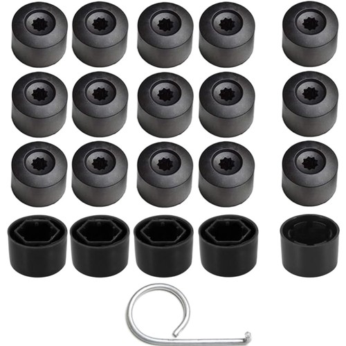Radmutternkappen schwarz 17mm - schwarz,