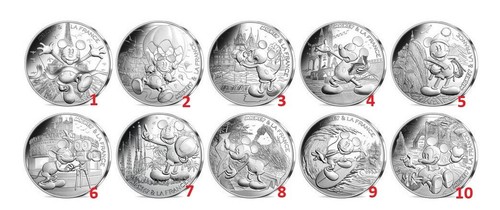 Euro silbermünze mickey - 10,