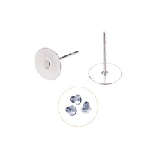 20x Ohrstecker 12x8mm mit Gummistopper Rohlinge Ohrringe Edelstahl Klebeplatte