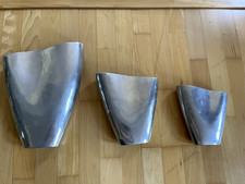 Set 3 x Blumen Deko Vase Aluminium Metall silber Gr. 31 +22+ 18 cm  modern chic