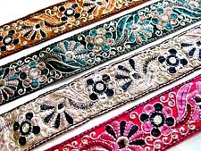 Borte Webband Zierband Stickerei Floral verschiedene Farben lfm 45mm breit B297