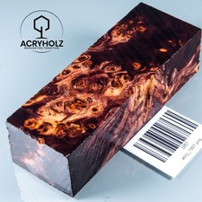 1957 Pappel Maser | 120x40x30 | Griffblock stabilisiert | ACRYHOLZ | Messergriff