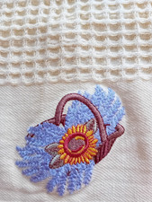 Vintage Geschirrtuch Küchentuch Villages de Provence Lavendel maisgelb unbenutzt