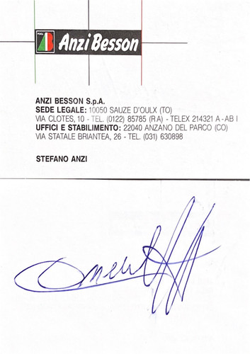 Autogramm stefano anzi - autogramm,