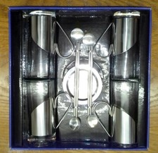 De Luxe Getränke Set mit 4 Gläsern, Edelstahl, Untersetzern und Trinkhalmlöffeln