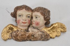 C26M68- Paar Barock Putten Engelsköpfe Holz geschnitzt gefasst vergoldet 18.Jh