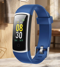 Blau Fitnessuhr mit Blutdruck-