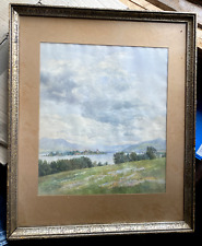 ::AQUARELL WILLY TÄSCHNER CHIEMSEE HERRENCHIEMSEE PANORAMA SIGNIERT RAHMEN ANTIK