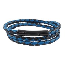 Lederkette Lederband Herren Halskette Schwarz Blau 17-100 cm lang geflochten