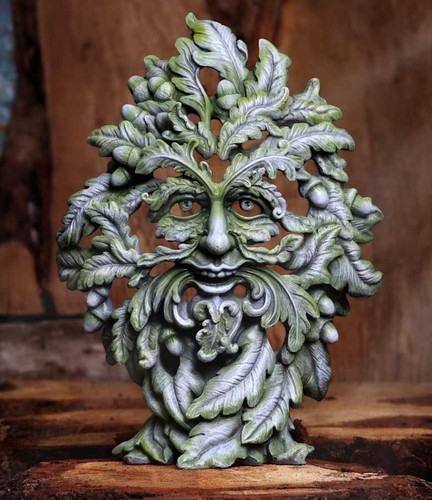 Skulptur green man forest - green,