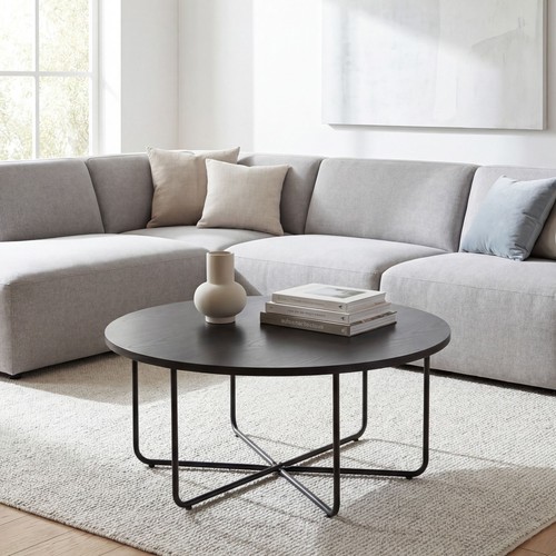 Couchtisch 80cm rund schwarz - couchtisch,