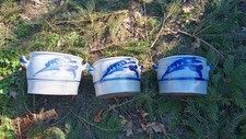 Steingut töpfe blau - 3, blau-grau
